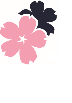 AELRC pink and blue overlapping flower logo