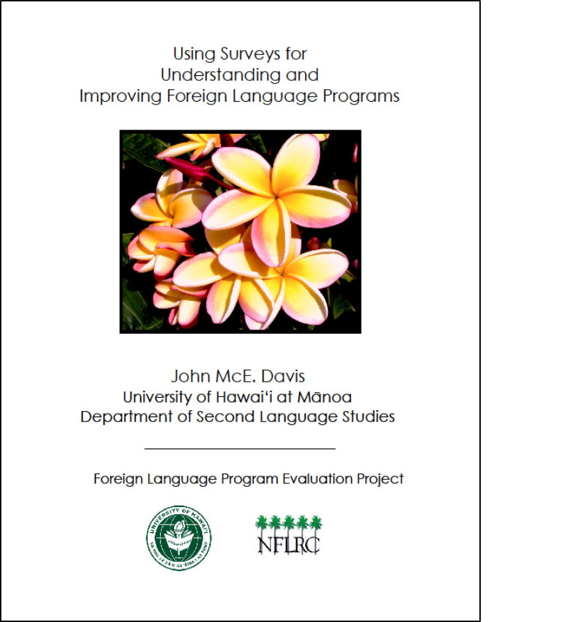 Cover of Using surveys for understanding and improving foreign language programs PDF