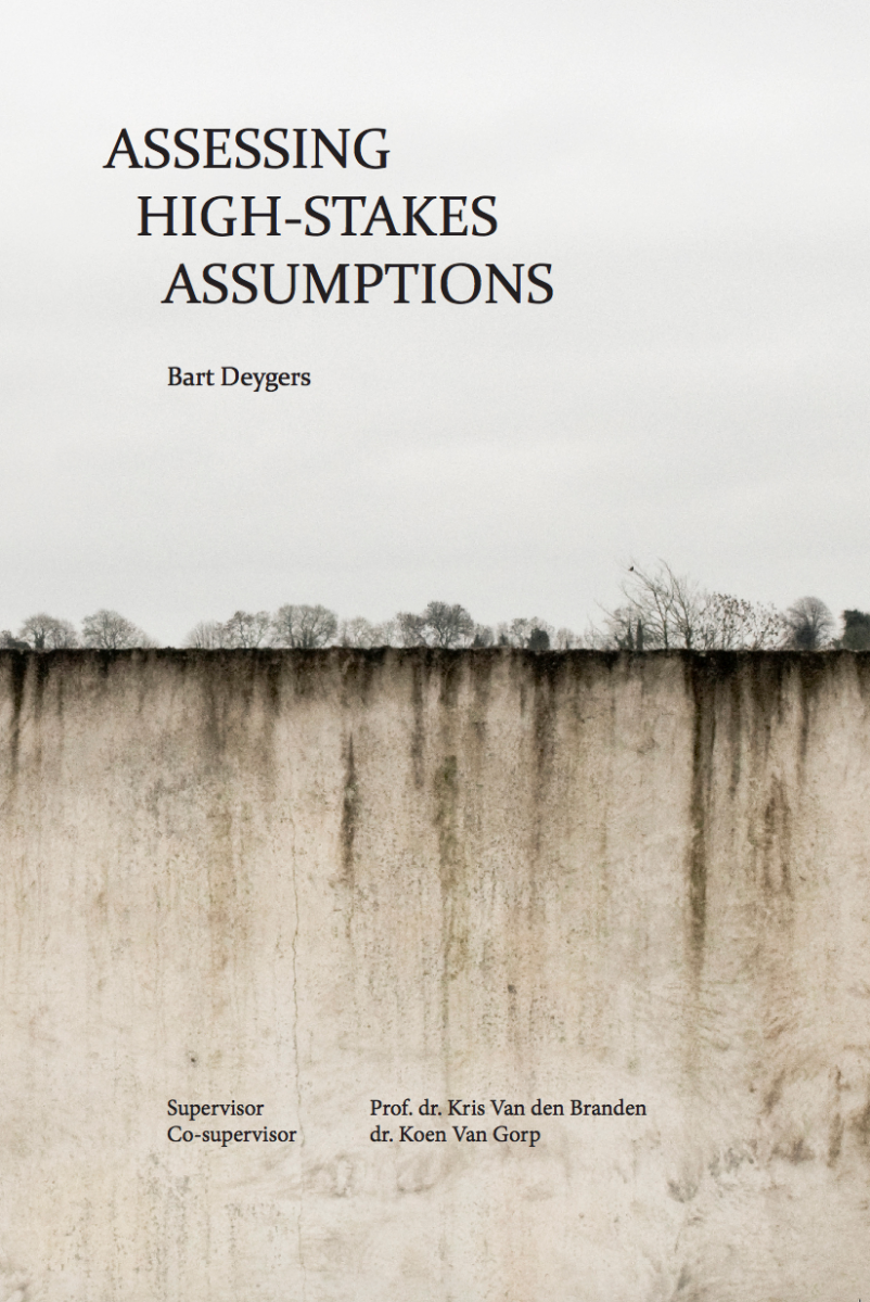 Cover of Deygers' "Assessing High-Stakes Assumptions"
