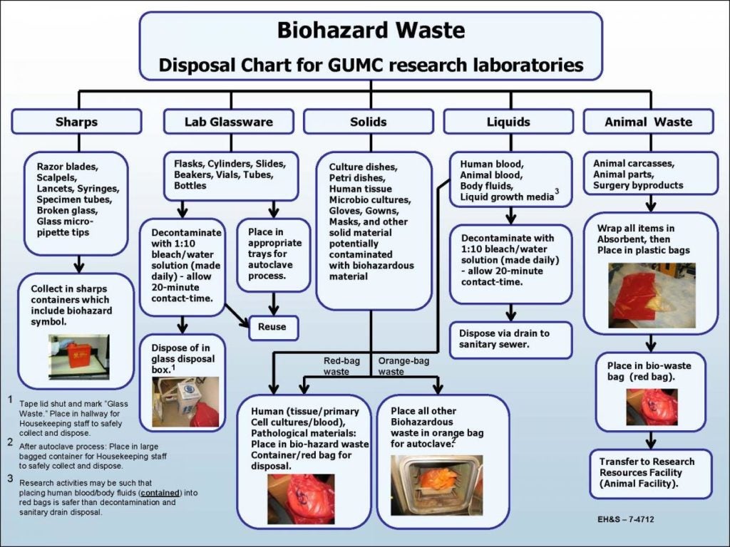 Biowaste Flow Chart | Office of Environmental Health & Safety | Georgetown  University