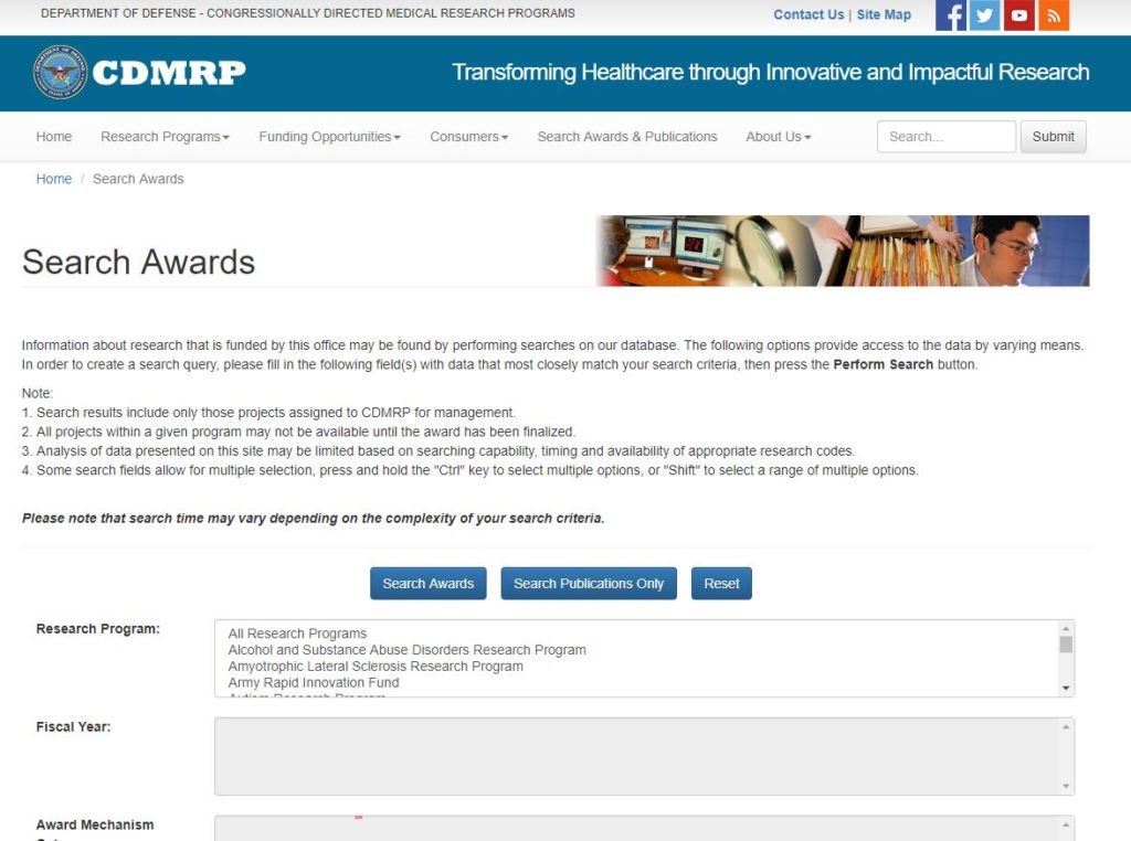 CDMRP Awards Search