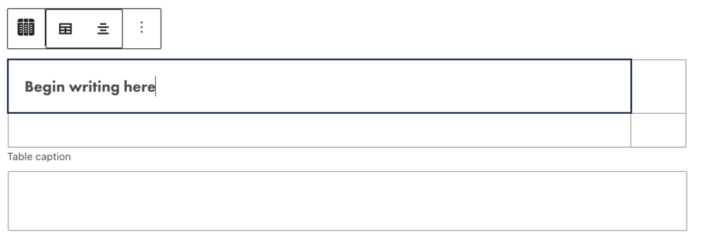 View of the Data Table block in he WordPress editor.