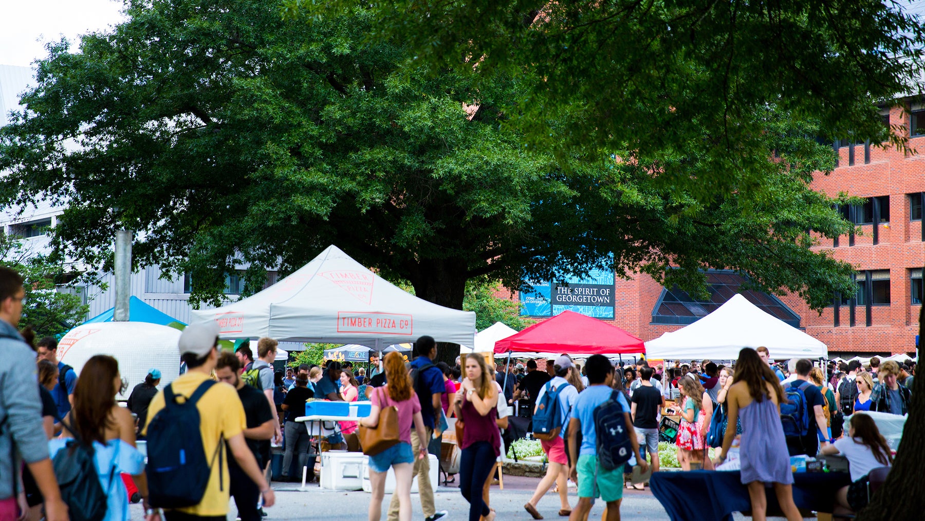 A farmer's market on campus