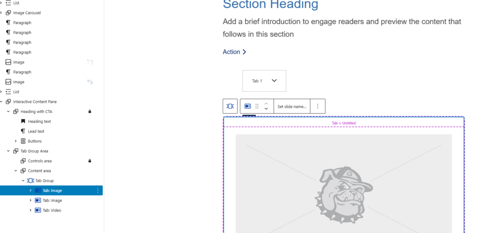 screenshot showing the set slide name option