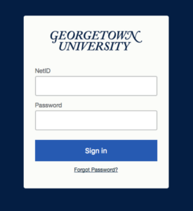 Georgetown shibboleth login page