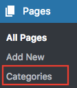 View of the Pages and Categories tab. 