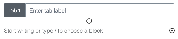 View of Tab Panel block.