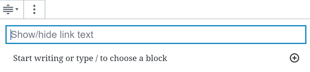 A user is filling out an expandable content block.