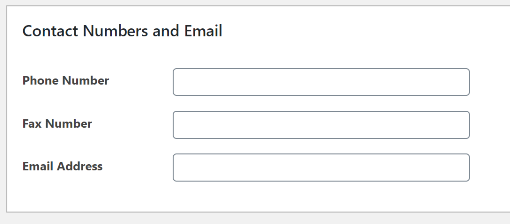 The contact information field.