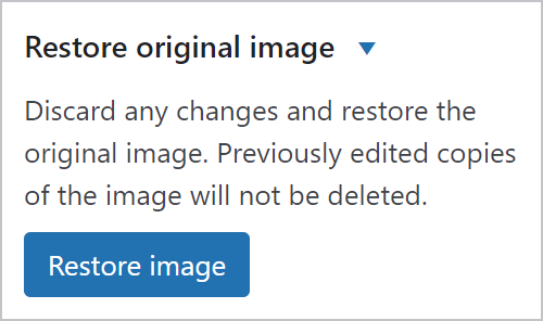 View of the Restore Original Image option.